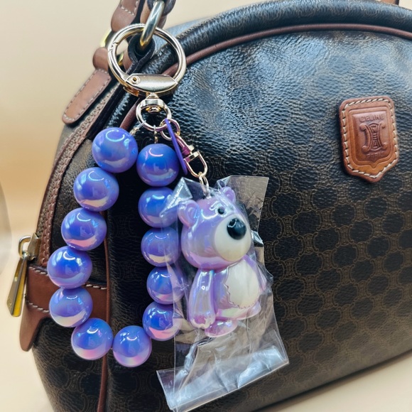 🥰Purple Bear Keychain with Beaded Bracelet - Picture 6 of 12